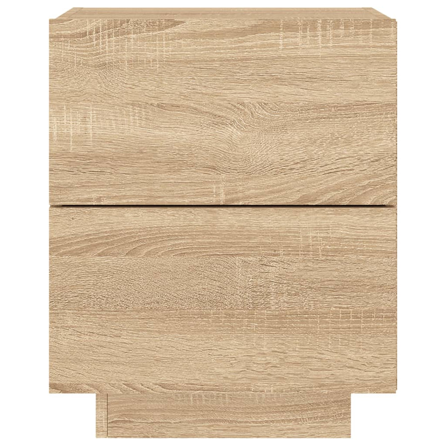 Nachtkastje Met Led-Verlichting Bewerkt Hout Kleur 1 Sonoma eiken