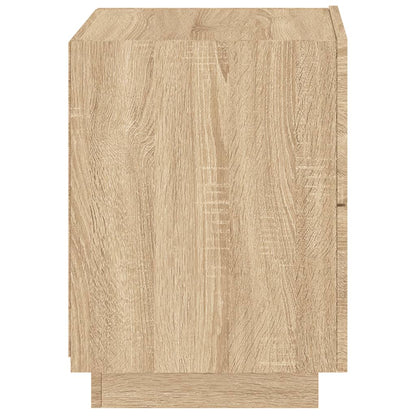 Nachtkastje Met Led-Verlichting Bewerkt Hout Kleur 1 Sonoma eiken