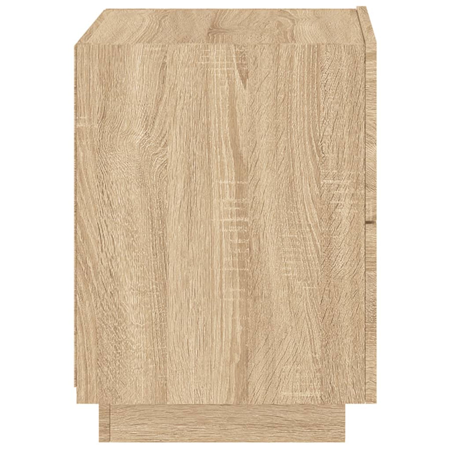 Nachtkastje Met Led-Verlichting Bewerkt Hout Kleur 1 Sonoma eiken