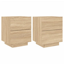 Nachtkastjes Met Led-Verlichting Bewerkt Hout 2 Sonoma eiken