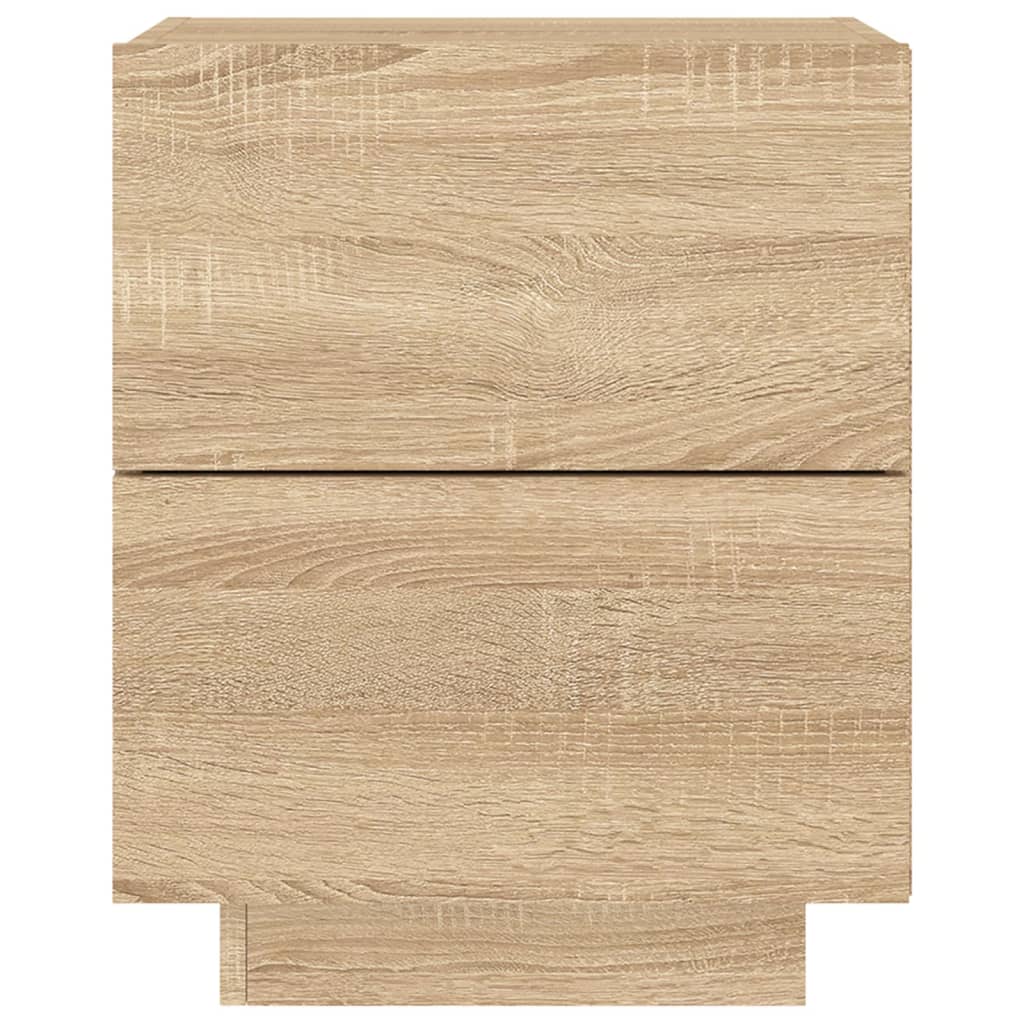 Nachtkastjes Met Led-Verlichting Bewerkt Hout 2 Sonoma eiken