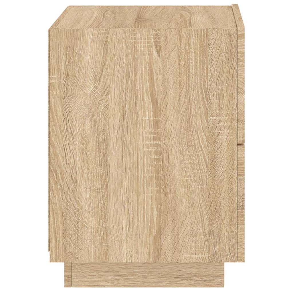 Nachtkastjes Met Led-Verlichting Bewerkt Hout 2 Sonoma eiken