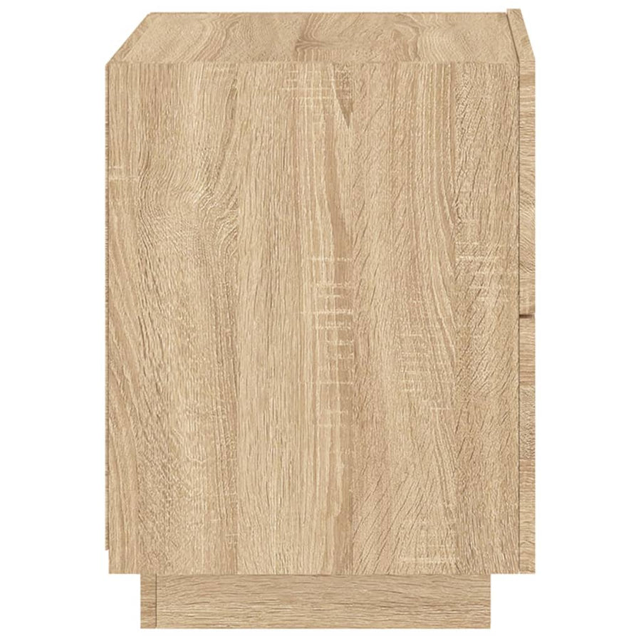 Nachtkastjes Met Led-Verlichting Bewerkt Hout 2 Sonoma eiken
