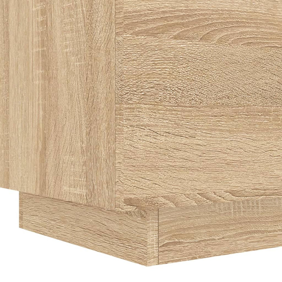 Nachtkastjes Met Led-Verlichting Bewerkt Hout 2 Sonoma eiken