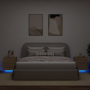 Nightstands with LED lighting 2 pcs engineered wood sonoma oak