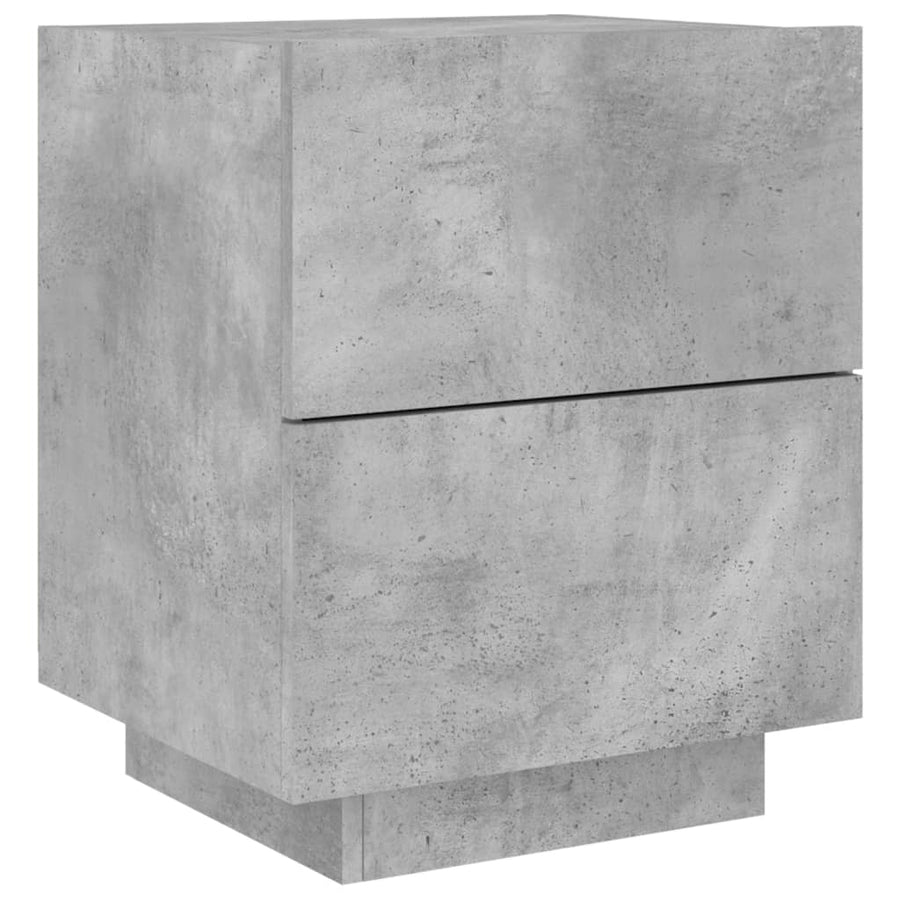 Nachtkastje Met Led-Verlichting Bewerkt Hout 1 Betongrijs