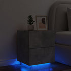 Nachtkastje 45x40x55 cm bewerkt hout betongrijs LED