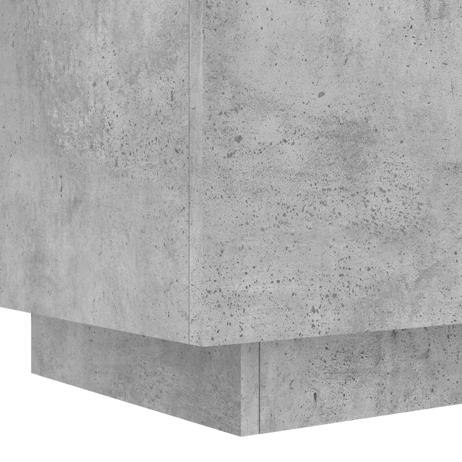 Nachtkastjes Met Led-Verlichting Bewerkt Hout 2 Betongrijs