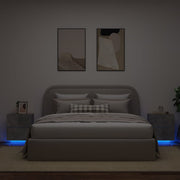 Bedside tables with LED lighting 2 pcs engineered wood concrete grey