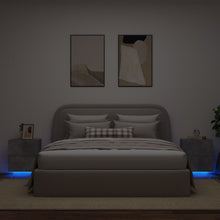 Nachtkastjes Met Led-Verlichting Bewerkt Hout 2 Betongrijs