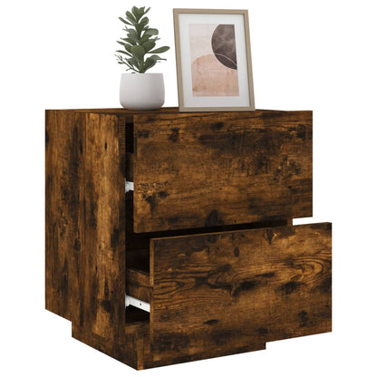 Nachtkastjes Met Led Bewerkt Hout Kleurig 2 Gerookt eiken