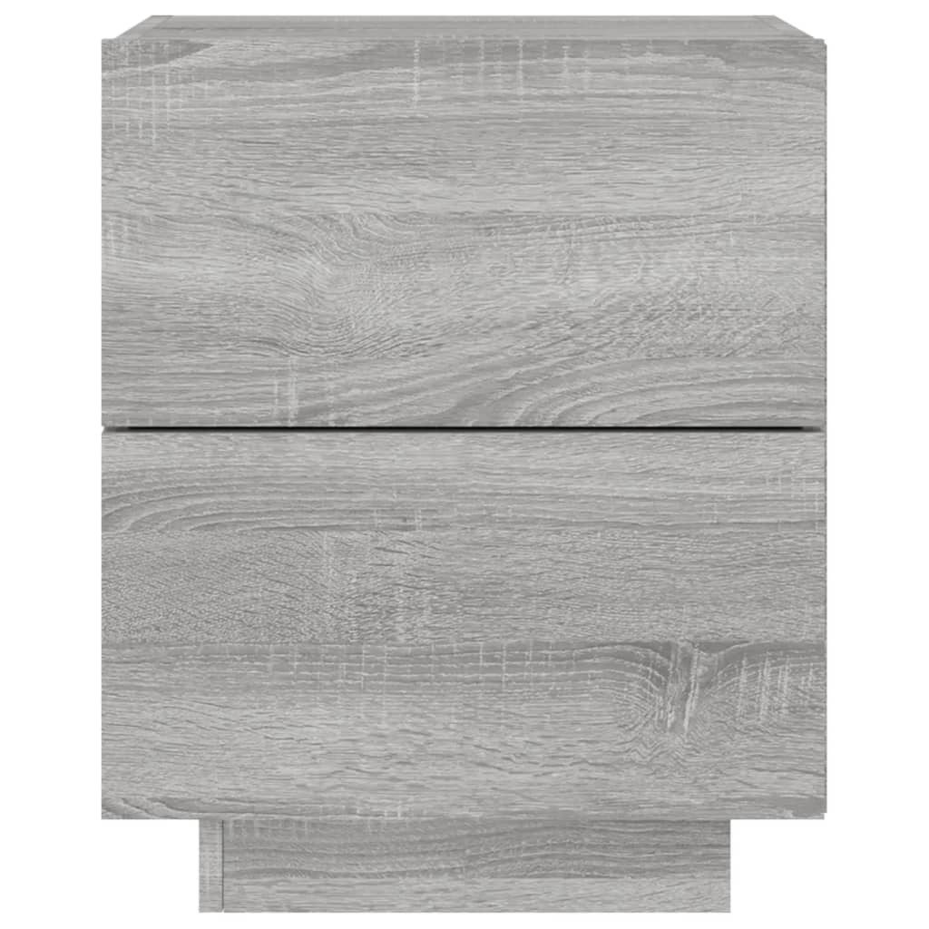 Nachtkastje Met Led-Verlichting Bewerkt Hout 1 Grijs sonoma