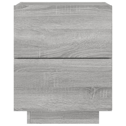 Nachtkastje Met Led-Verlichting Bewerkt Hout 1 Grijs sonoma