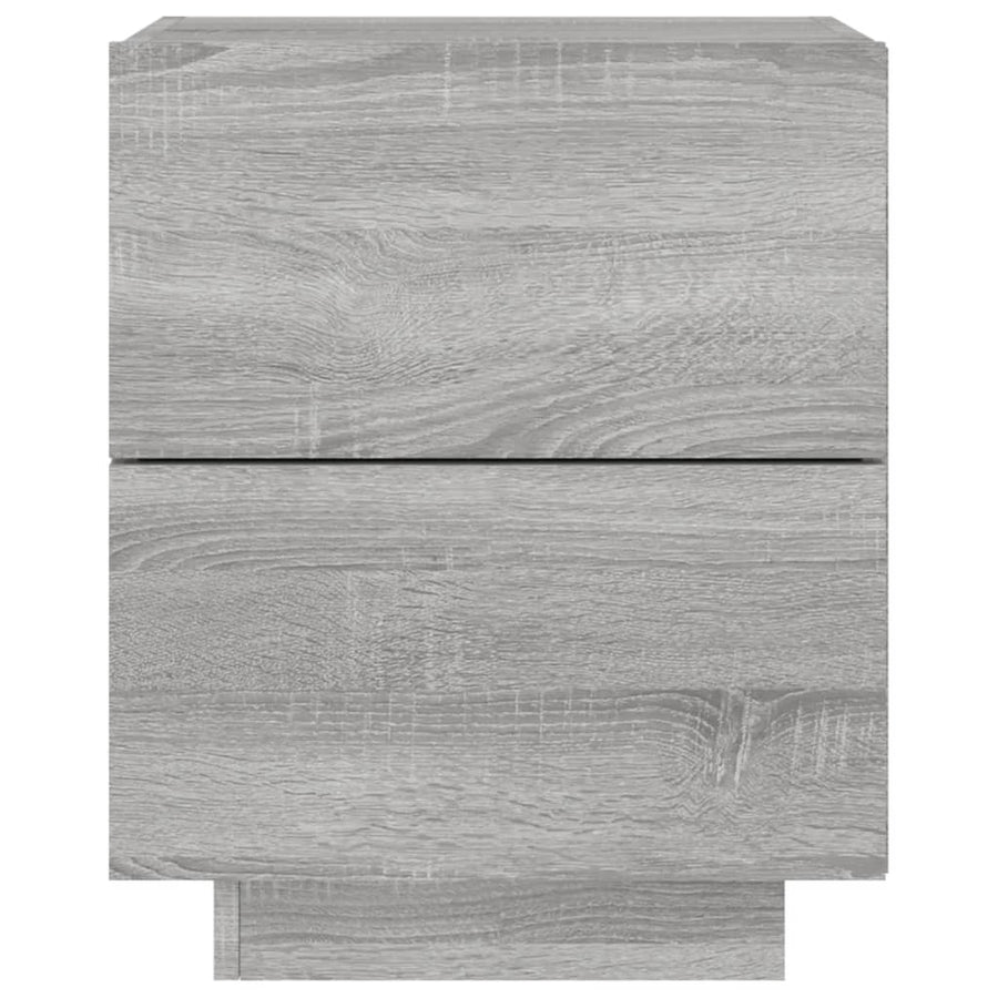 Nachtkastje Met Led-Verlichting Bewerkt Hout 1 Grijs sonoma
