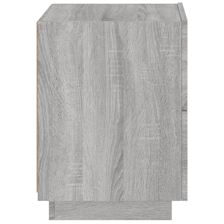 Nachtkastje Met Led-Verlichting Bewerkt Hout 1 Grijs sonoma