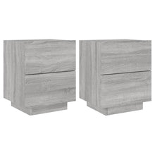 Nachtkastjes Met Led-Verlichting Bewerkt Hout 2 Grijs sonoma