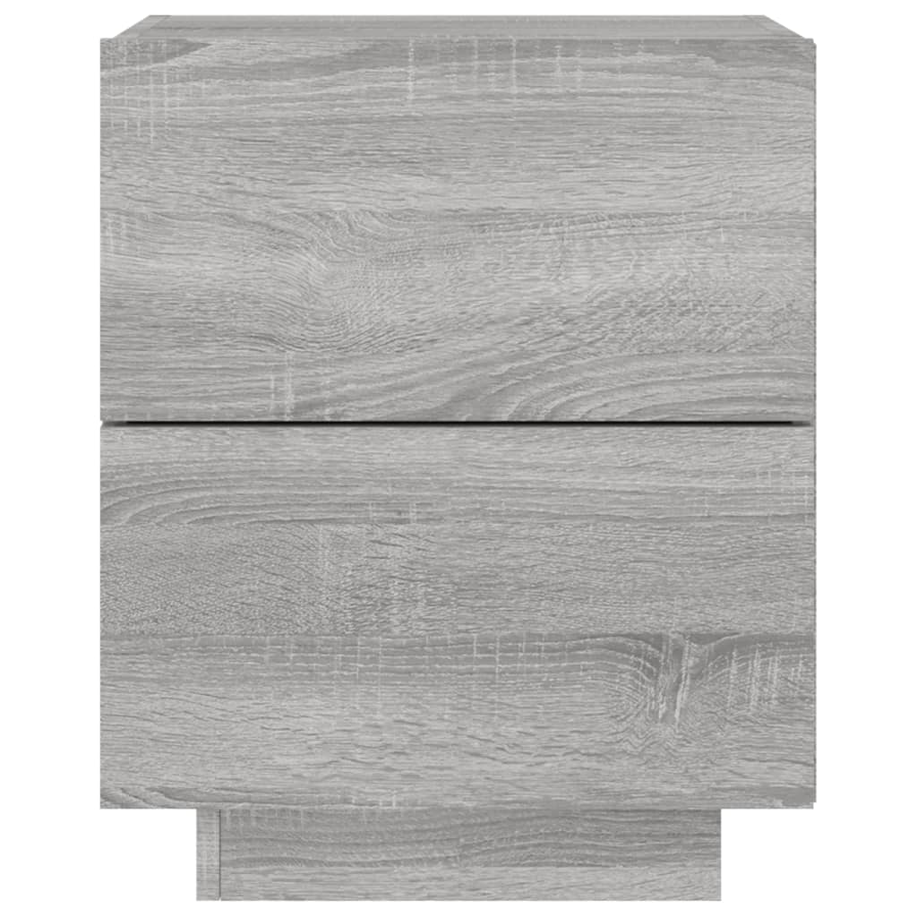 Nachtkastjes Met Led-Verlichting Bewerkt Hout 2 Grijs sonoma