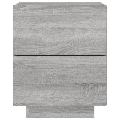 Nachtkastjes Met Led-Verlichting Bewerkt Hout 2 Grijs sonoma