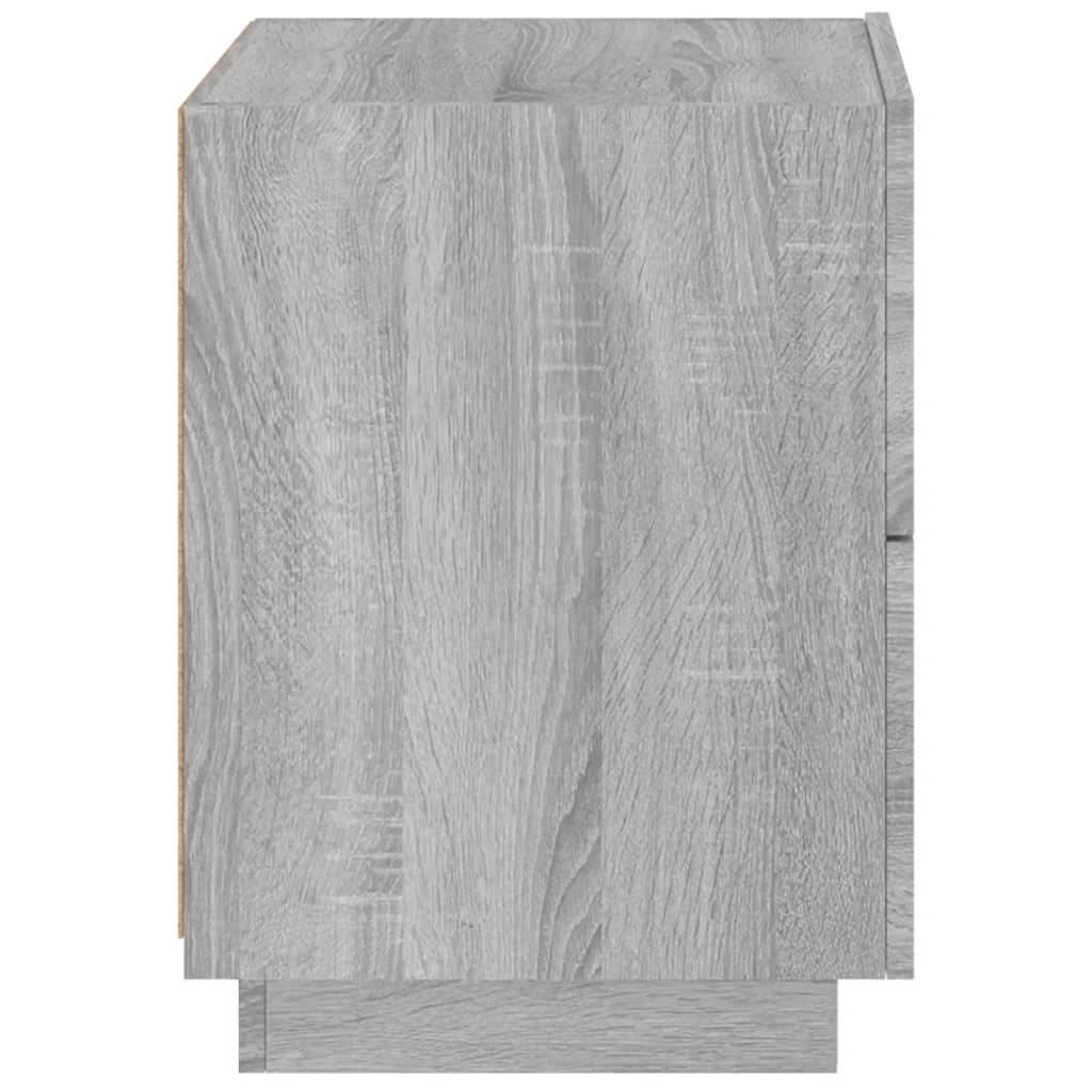 Nachtkastjes Met Led-Verlichting Bewerkt Hout 2 Grijs sonoma