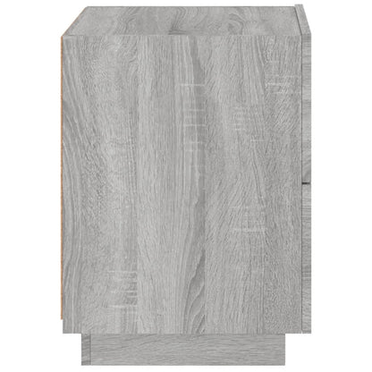 Nachtkastjes Met Led-Verlichting Bewerkt Hout 2 Grijs sonoma