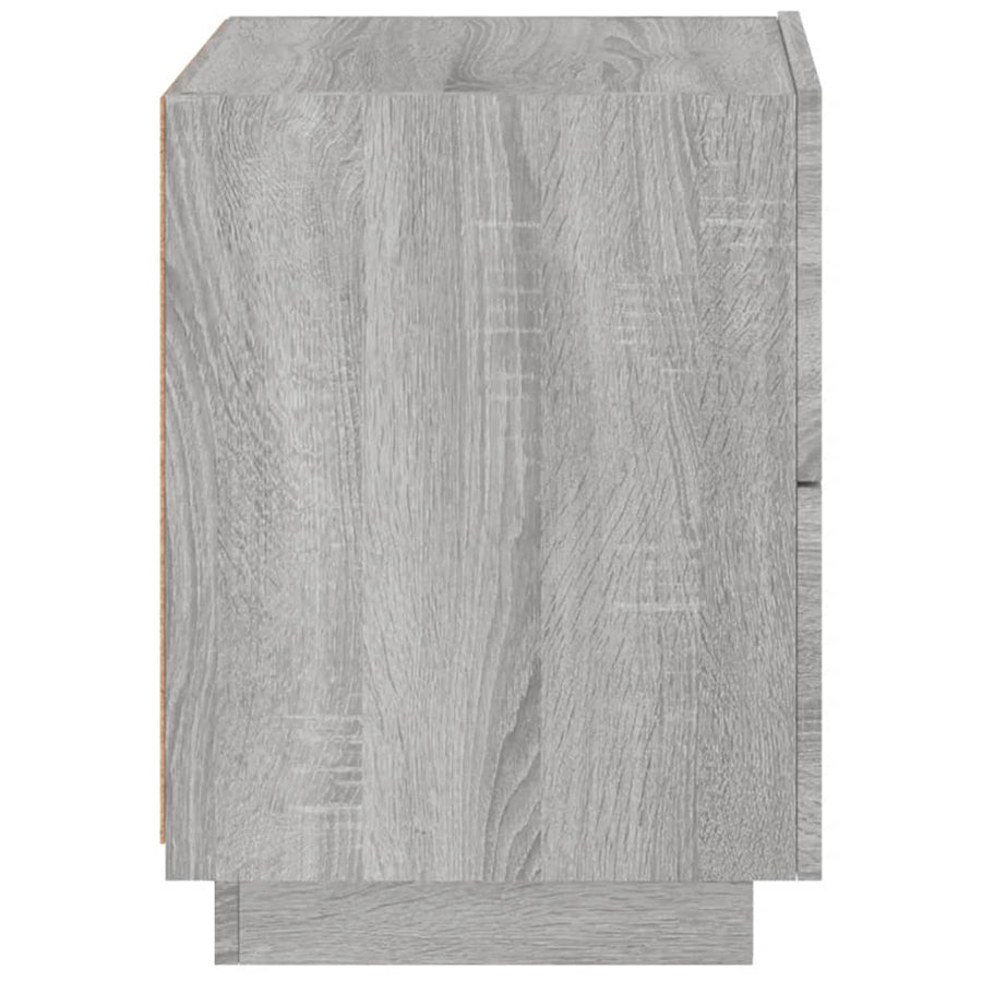 Nachtkastjes Met Led-Verlichting Bewerkt Hout 2 Grijs sonoma