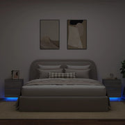 Nightstands with LED lighting 2 pcs engineered wood grey sonoma