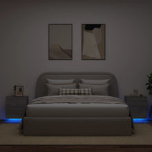 Nachtkastjes Met Led-Verlichting Bewerkt Hout 2 Grijs sonoma