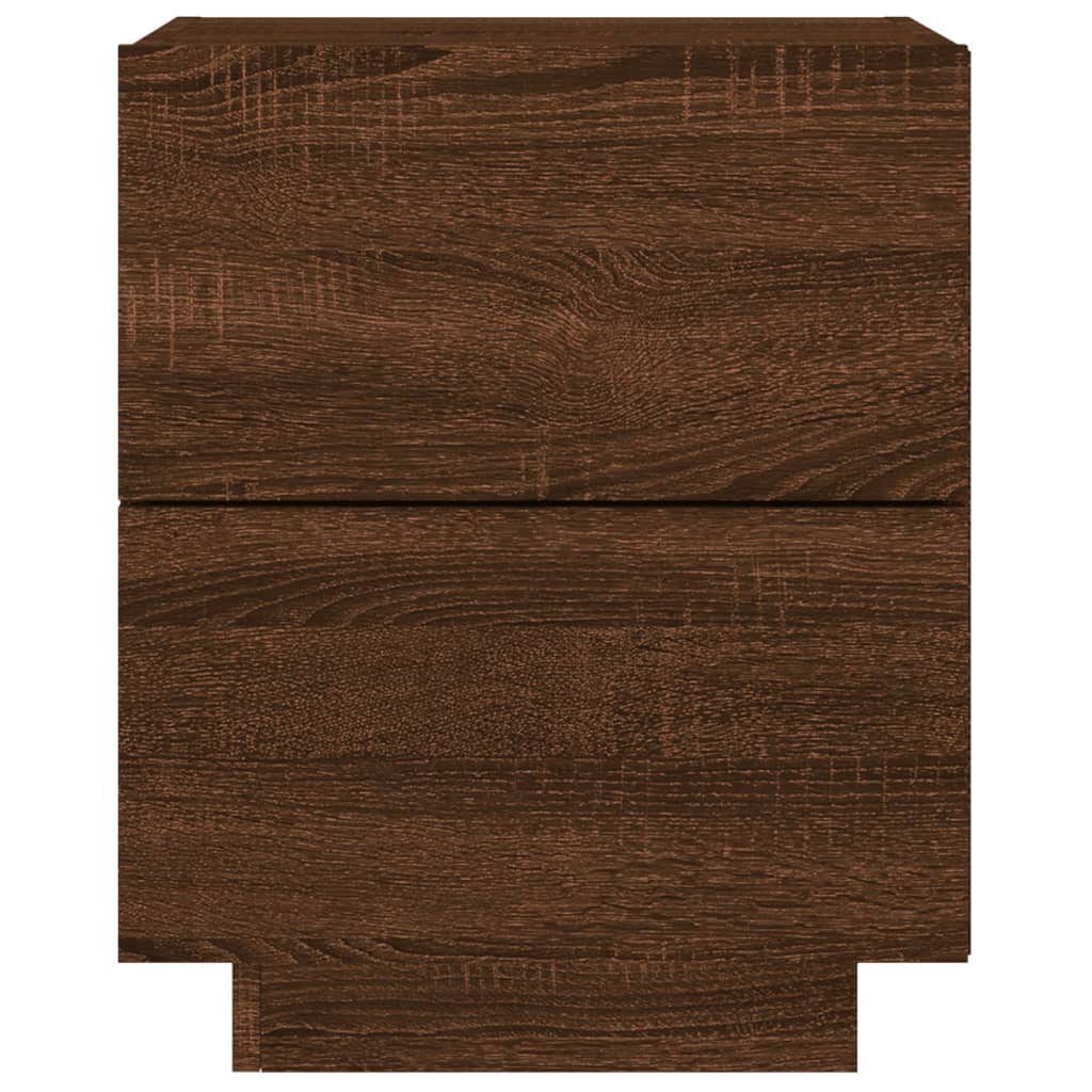 Nachtkastjes Met Led Bewerkt Hout Bruineikenkleurig 2 bruin eikenkleur