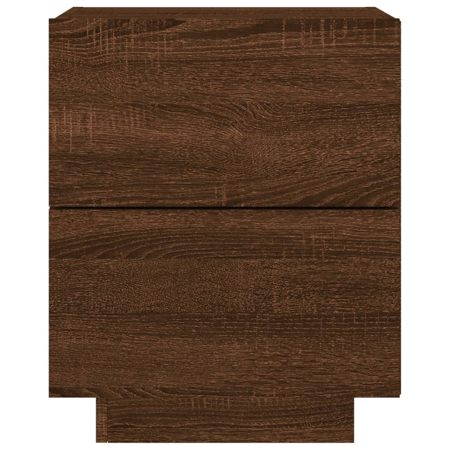 Nachtkastjes Met Led Bewerkt Hout Bruineikenkleurig 2 bruin eikenkleur