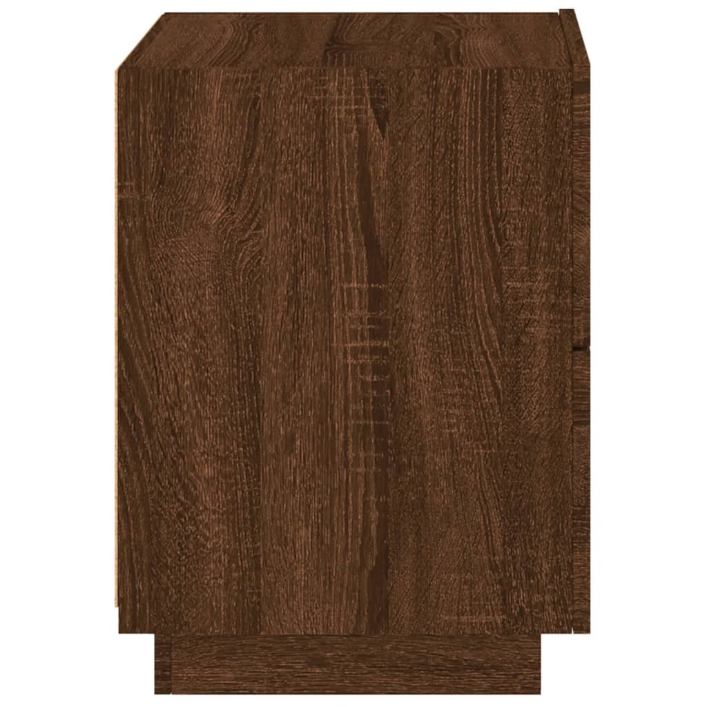 Nachtkastjes Met Led Bewerkt Hout Bruineikenkleurig 2 bruin eikenkleur