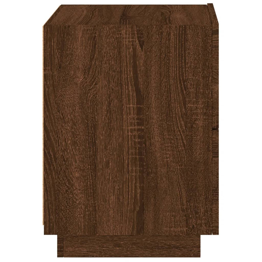Nachtkastjes Met Led Bewerkt Hout Bruineikenkleurig 2 bruin eikenkleur