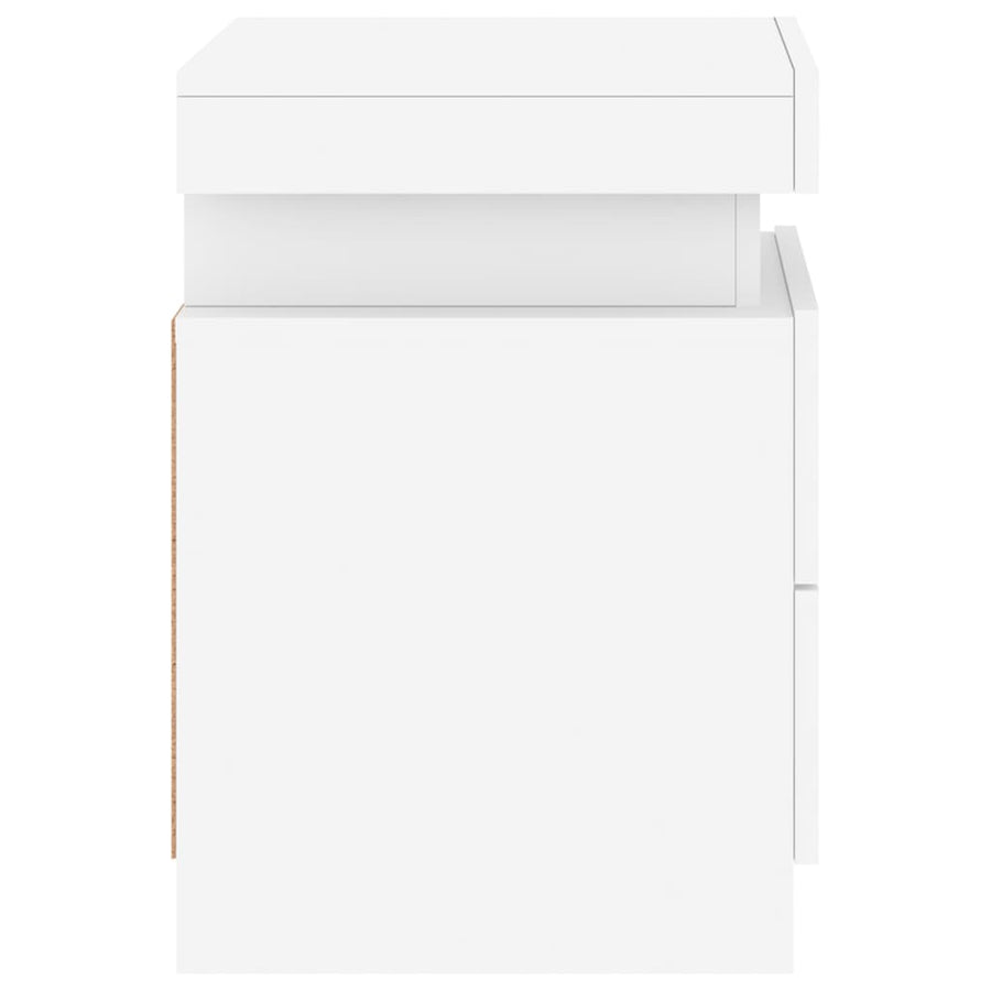 Nachtkastje Met Led-Verlichting 35X39X55 Cm 1 Wit