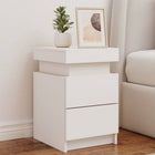 Nightstand with LED lighting 35x39x55 cm white