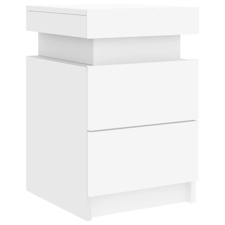 Nachtkastjes Met Led-Verlichting 35X39X55 Cm 2 Wit