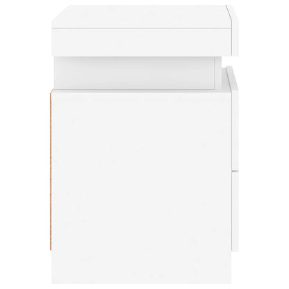 Nachtkastjes Met Led-Verlichting 35X39X55 Cm 2 Wit