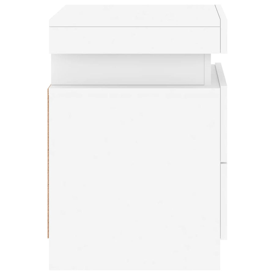 Nachtkastjes Met Led-Verlichting 35X39X55 Cm 2 Wit