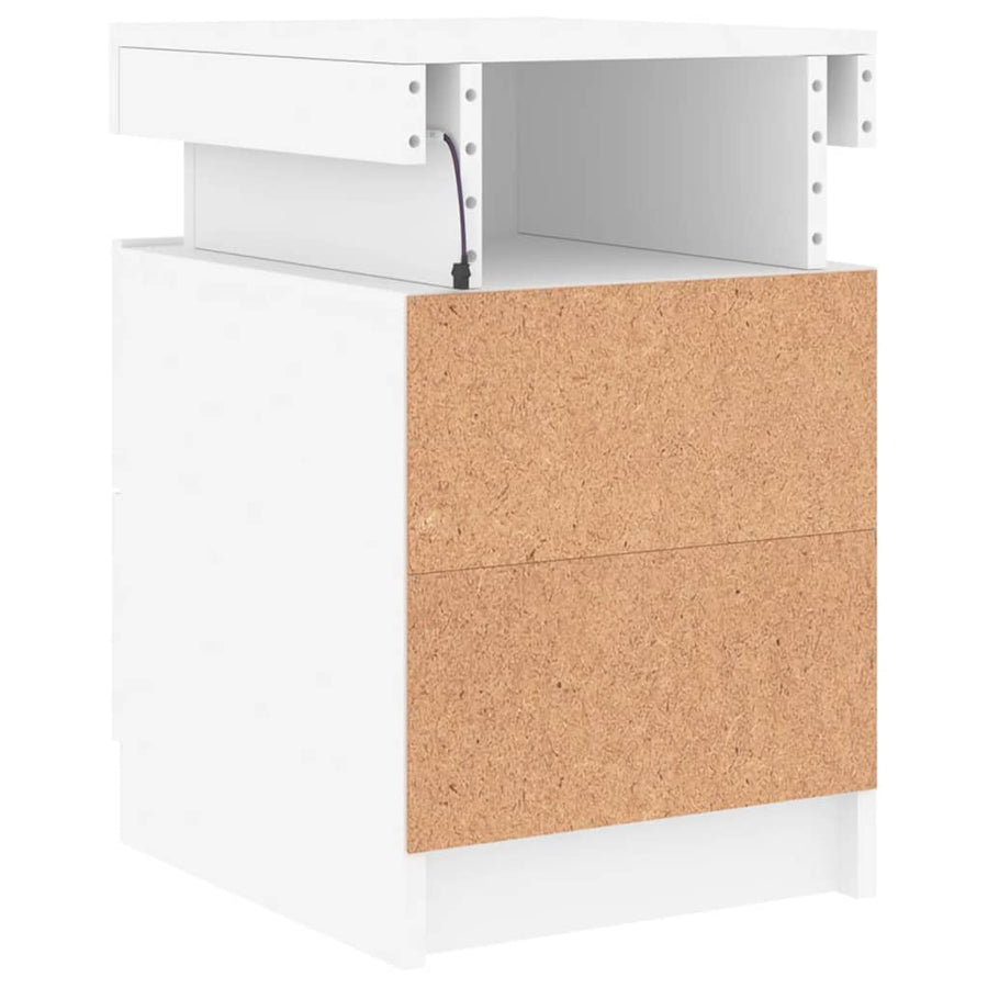 Nachtkastjes Met Led-Verlichting 35X39X55 Cm 2 Wit