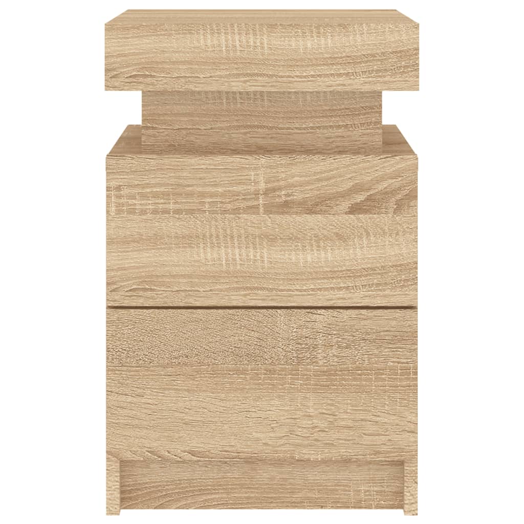 Nachtkastje Met Led-Verlichting 35X39X55 Cm Kleurig 1 Sonoma eiken
