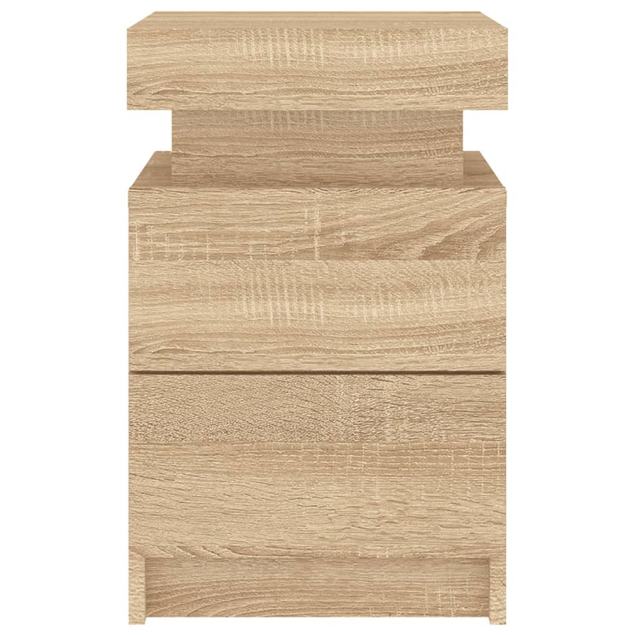 Nachtkastje Met Led-Verlichting 35X39X55 Cm Kleurig 1 Sonoma eiken