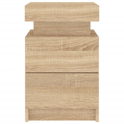 Nachtkastjes Met Led-Verlichting 35X39X55 Cm 2 Sonoma eiken