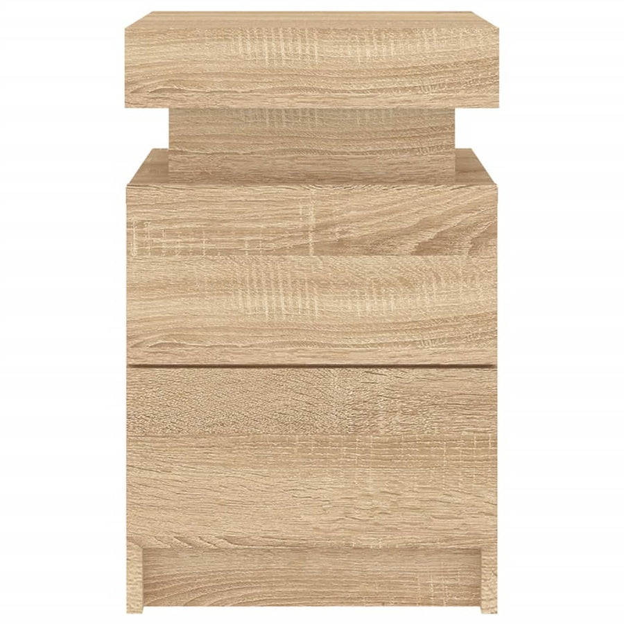 Nachtkastjes Met Led-Verlichting 35X39X55 Cm 2 Sonoma eiken