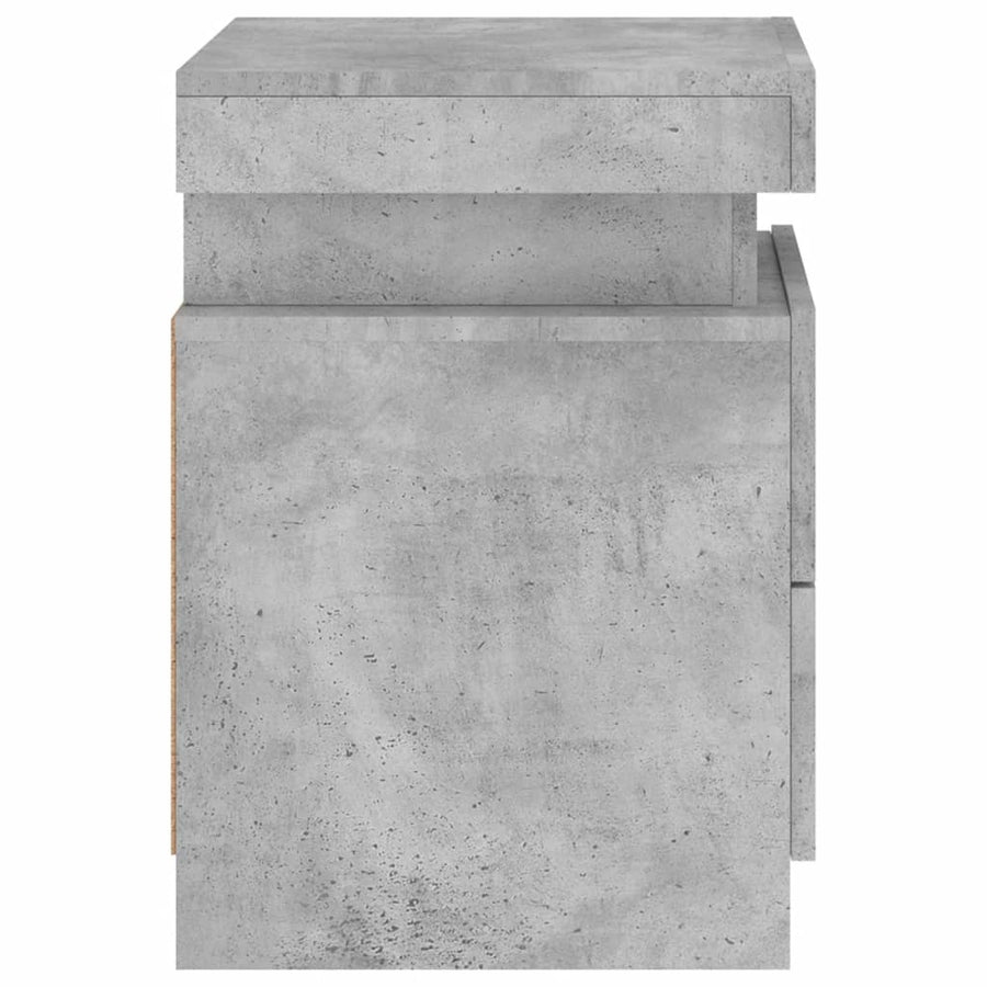 Nachtkastje Met Led-Verlichting 35X39X55 Cm 1 Betongrijs