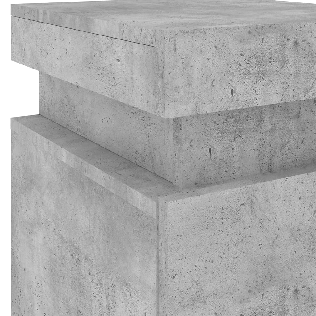 Nachtkastjes Met Led-Verlichting 35X39X55 Cm 2 Betongrijs