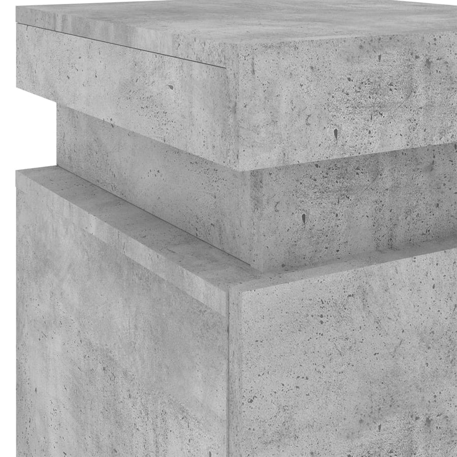 Nachtkastjes Met Led-Verlichting 35X39X55 Cm 2 Betongrijs