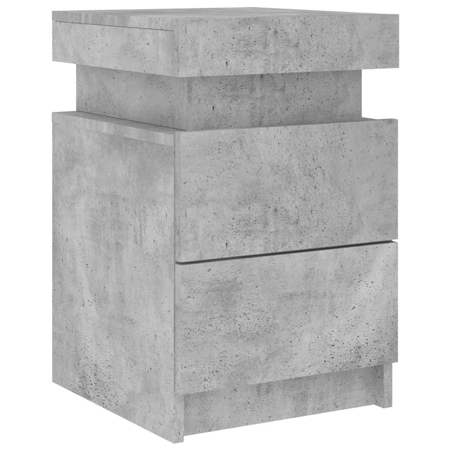 Nachtkastjes Met Led-Verlichting 35X39X55 Cm 2 Betongrijs