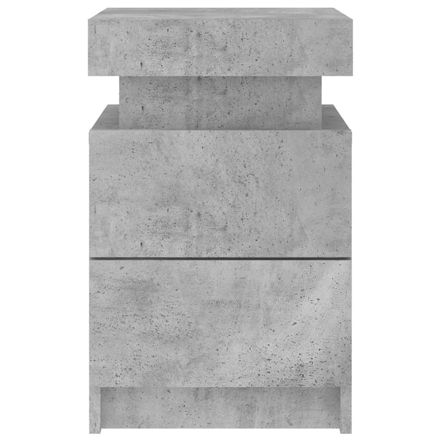 Nachtkastjes Met Led-Verlichting 35X39X55 Cm 2 Betongrijs