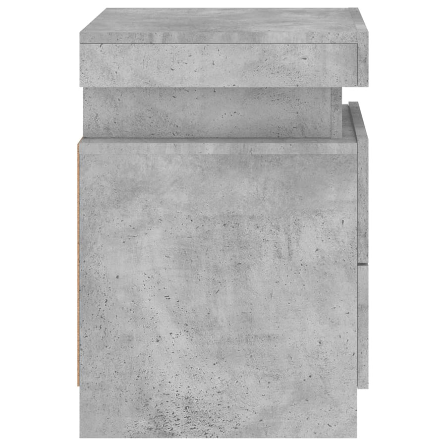 Nachtkastjes Met Led-Verlichting 35X39X55 Cm 2 Betongrijs