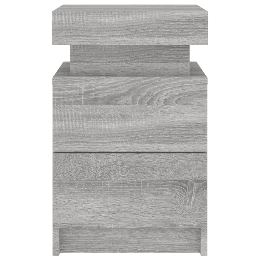 Nachtkastje Met Led-Verlichting 35X39X55 Cm Eiken 1 Grijs sonoma
