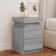 Nachtkastje 35x39x55 cm grijs sonoma eiken LED