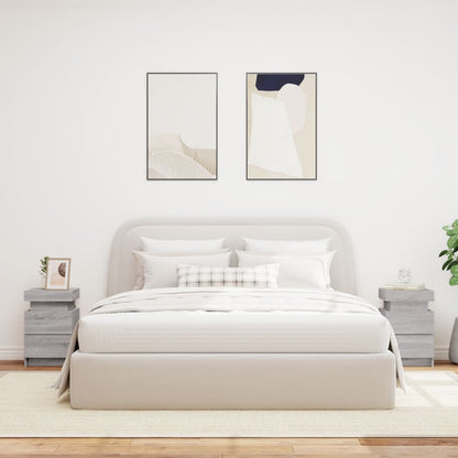 Nachtkastjes Met Led 35X39X55 Cm Eikenkleurig 2 Grijs sonoma